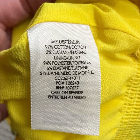 Alice + Olivia Shanae Ruffle Sleeve Tie Top in Escape Ditsy Sunbeam Size L - Picture 6 of 8